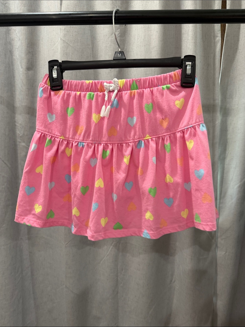 Pink Heart Print Girls' Skort